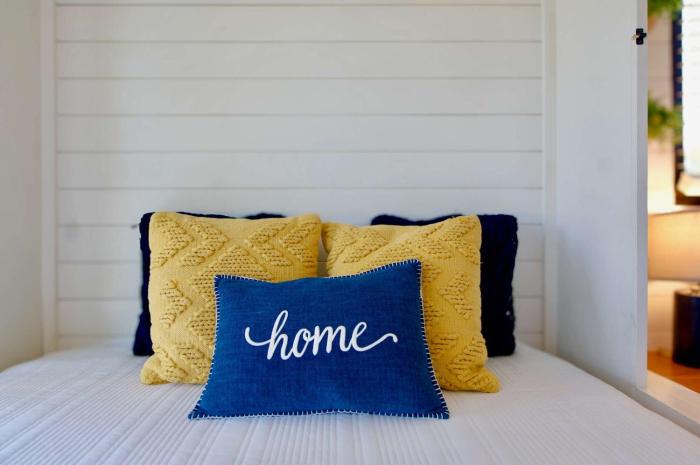 yellow blue elegant container tiny house