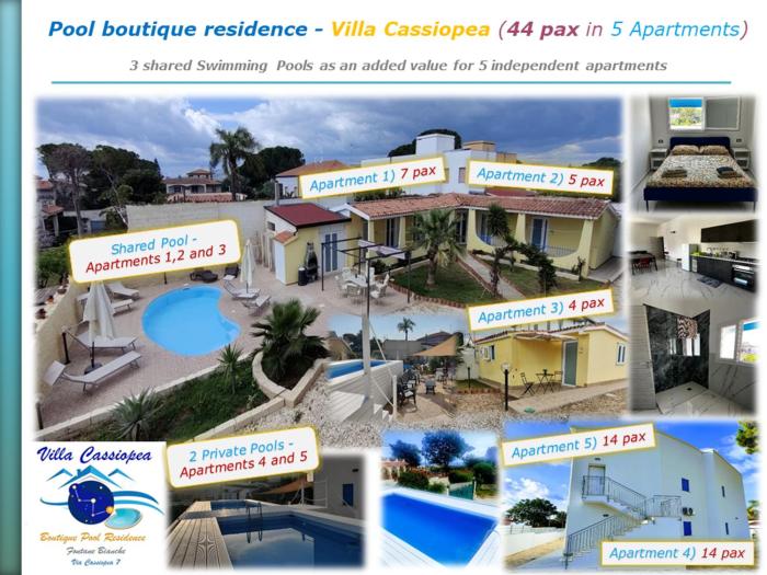 ville ninfea cassiopea e rosa pool seaside relais