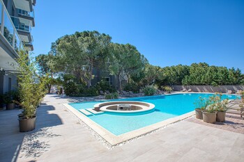 aegean apartments marina and chios island view