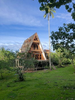 a frame volcano house