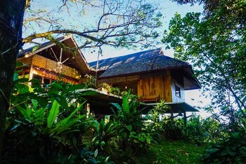a frame volcano house