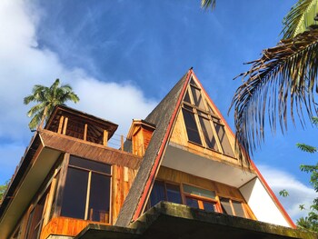 a frame volcano house