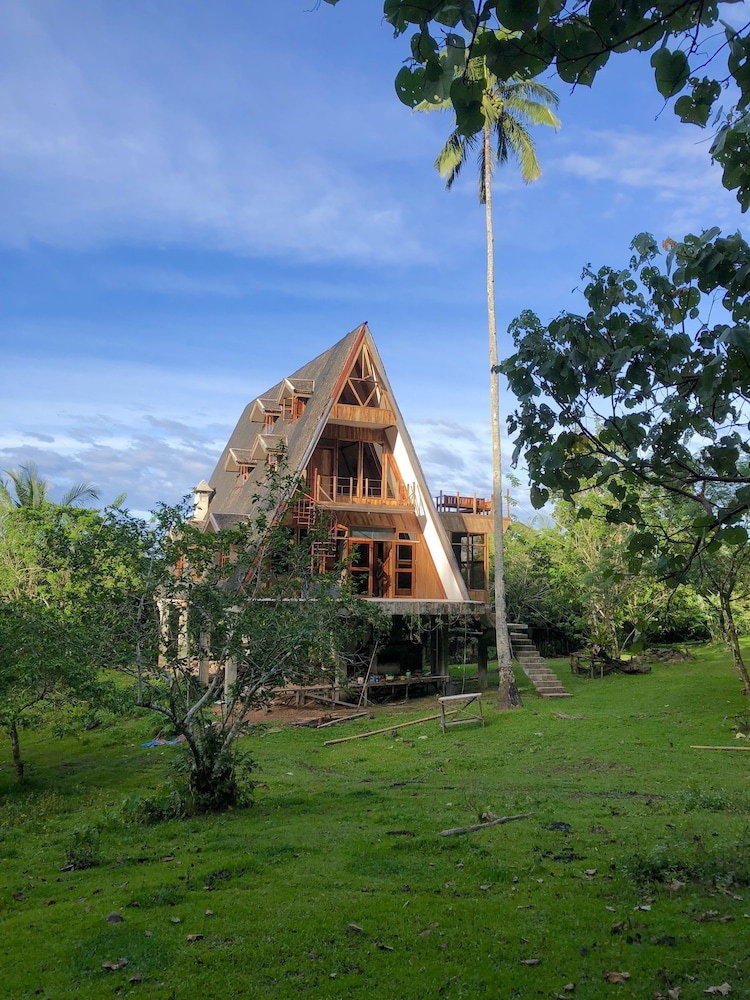 a frame volcano house
