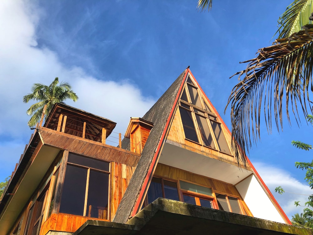 a frame volcano house