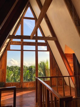 a frame volcano house