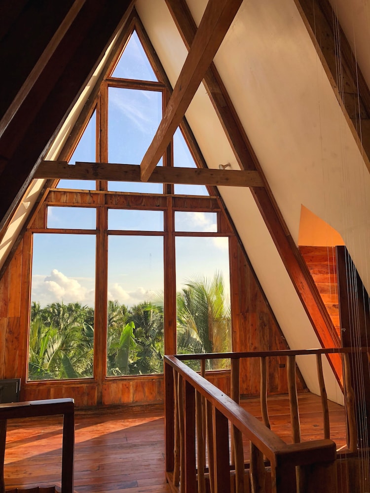 a frame volcano house
