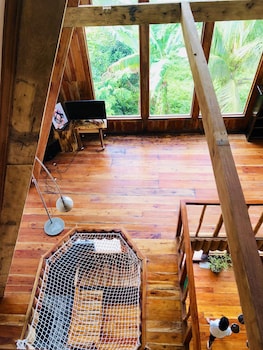 a frame volcano house