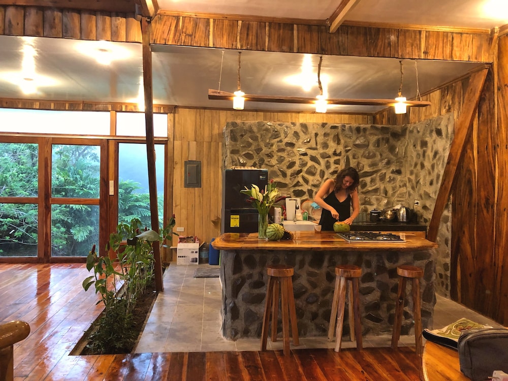a frame volcano house