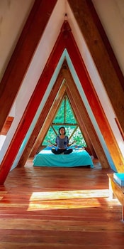 a frame volcano house
