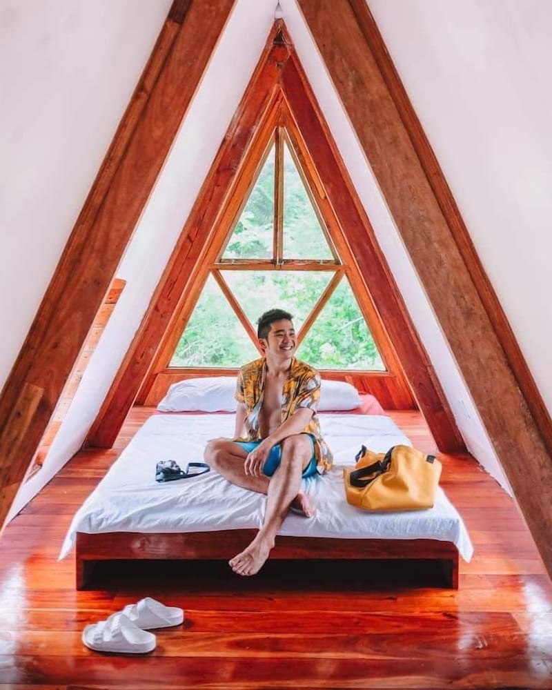 a frame volcano house