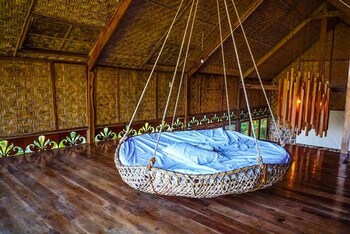 a frame volcano house