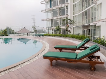 fully furnished studio with comfort design majestic point serpong apartment