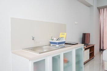 fully furnished studio with comfort design majestic point serpong apartment