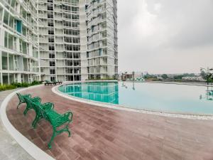 fully furnished studio with comfort design majestic point serpong apartment