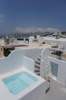 roofs of chora townhouse with rooftop pool adults only
