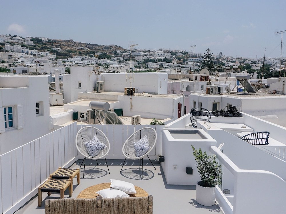 roofs of chora townhouse with rooftop pool adults only