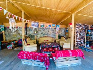 wooden huts in mestia