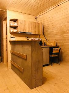 wooden huts in mestia