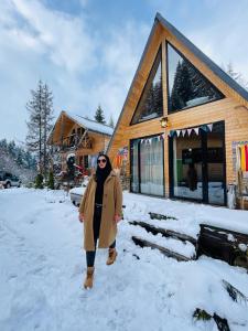wooden huts in mestia