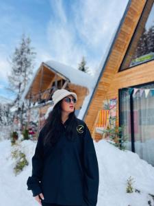 wooden huts in mestia