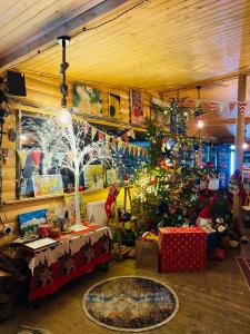 wooden huts in mestia