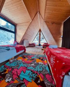 wooden huts in mestia