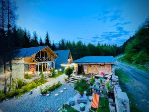 wooden huts in mestia