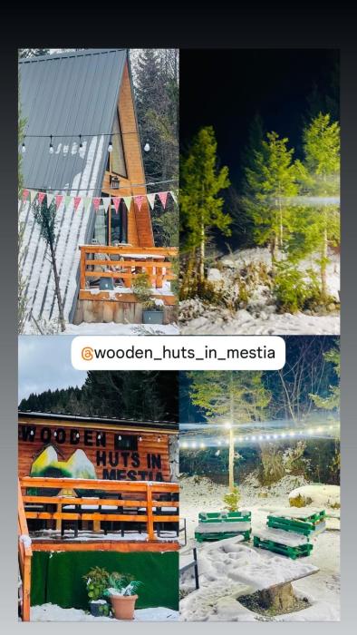 wooden huts in mestia