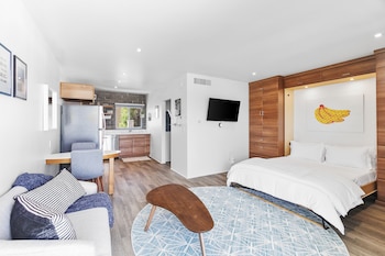 modern designer studio with pool