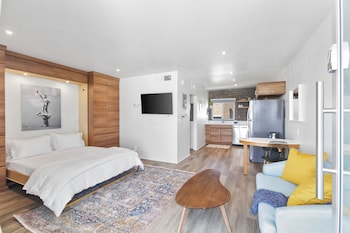 modern designer studio with pool