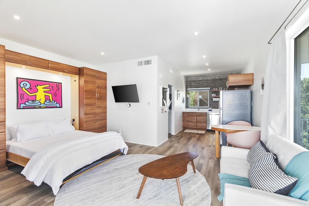 modern designer studio with pool