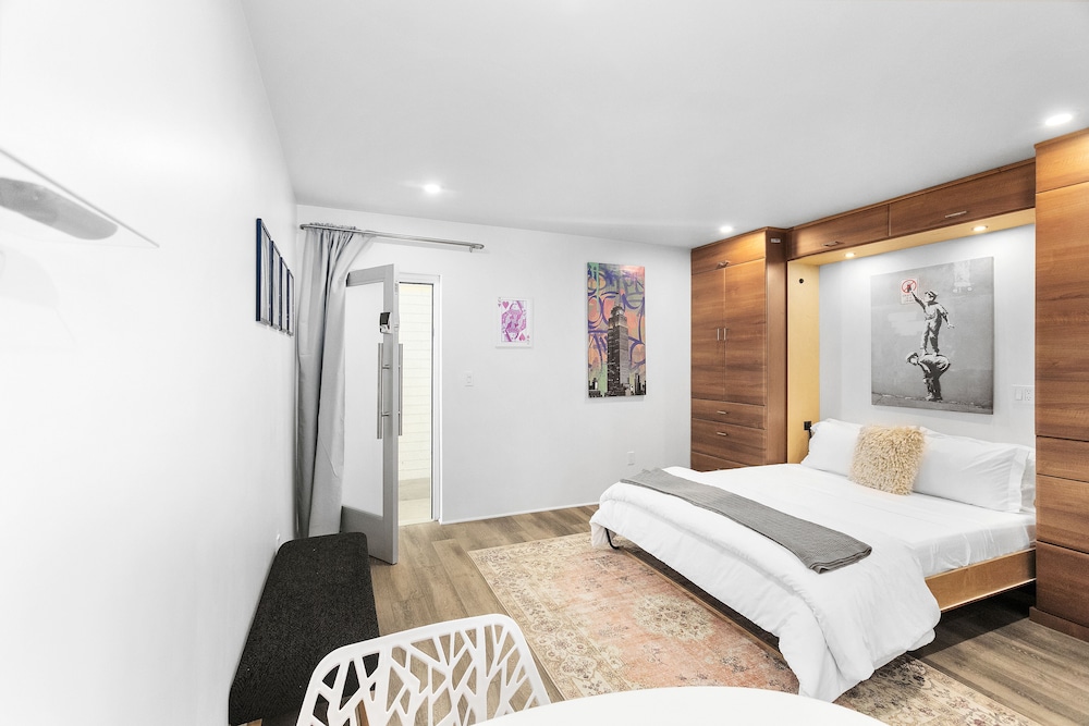 modern designer studio with pool