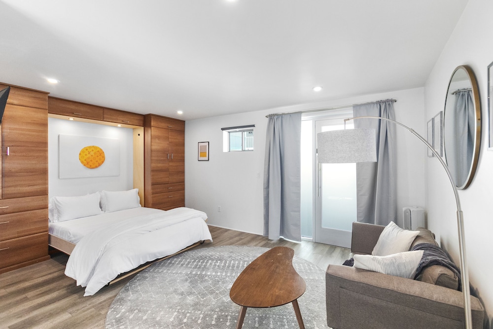 modern designer studio with pool