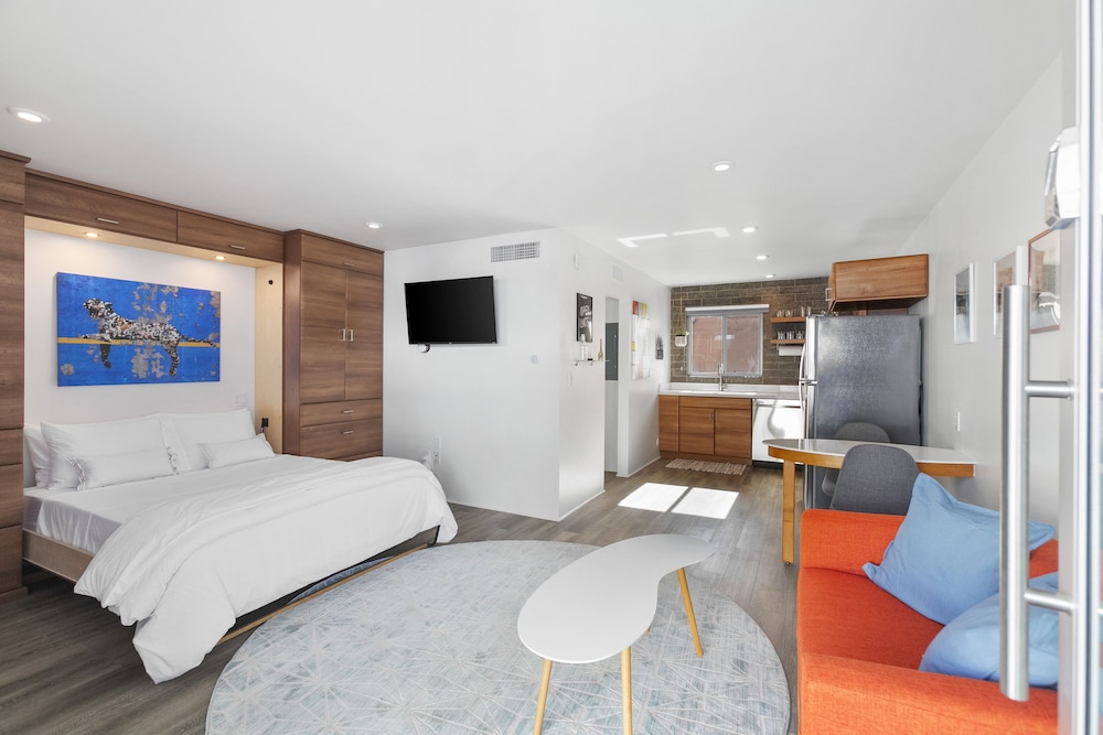 modern designer studio with pool