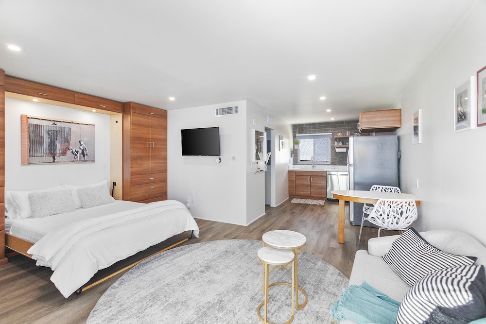 modern designer studio with pool