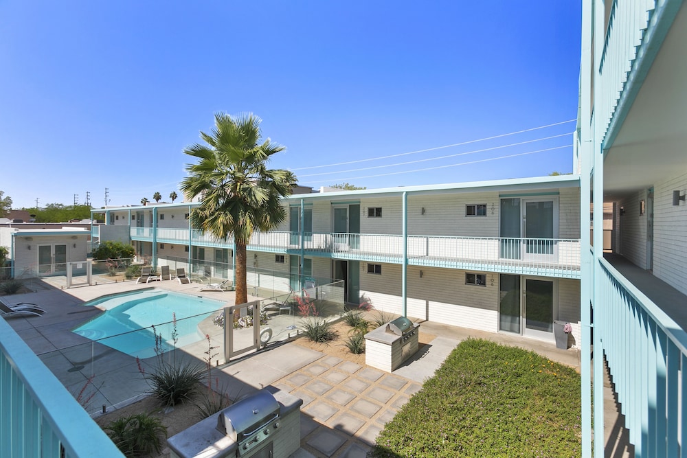 modern designer studio with pool