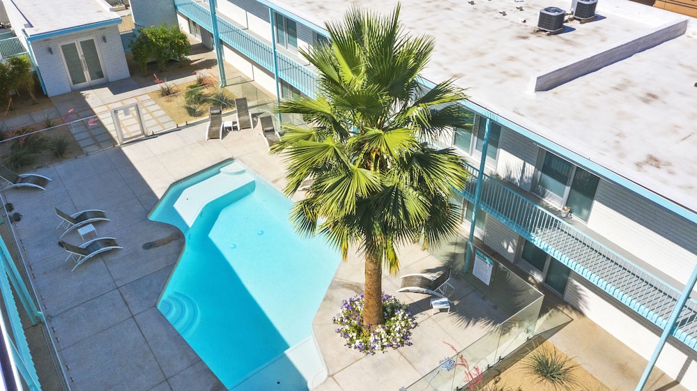 modern designer studio with pool