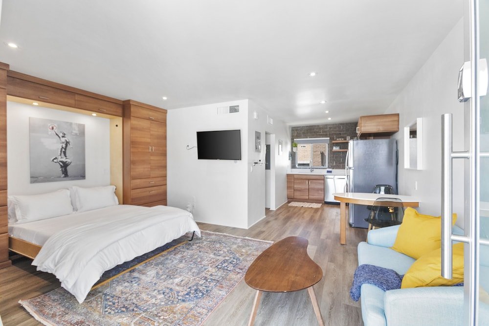 modern designer studio with pool