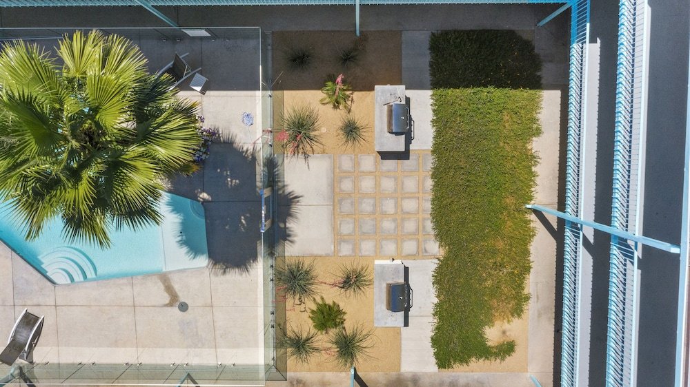 modern designer studio with pool