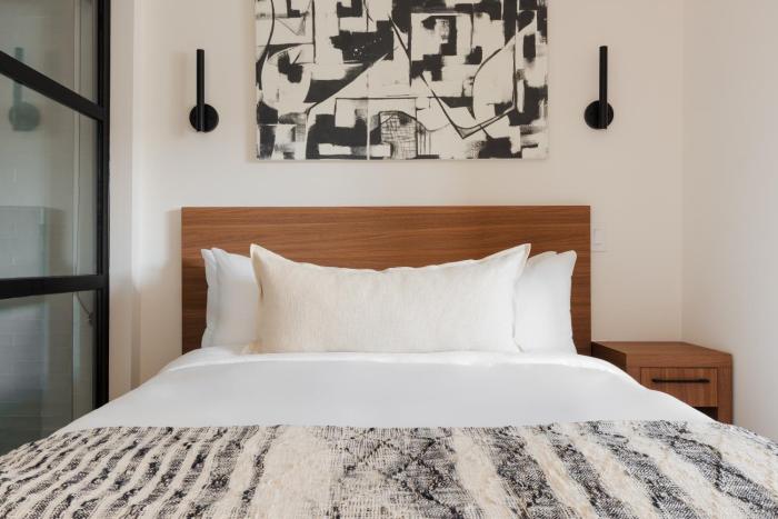 the anthem los angeles stadium district tapestry by hilton