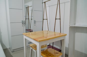 minimalist studio room at urbantown serpong apartment