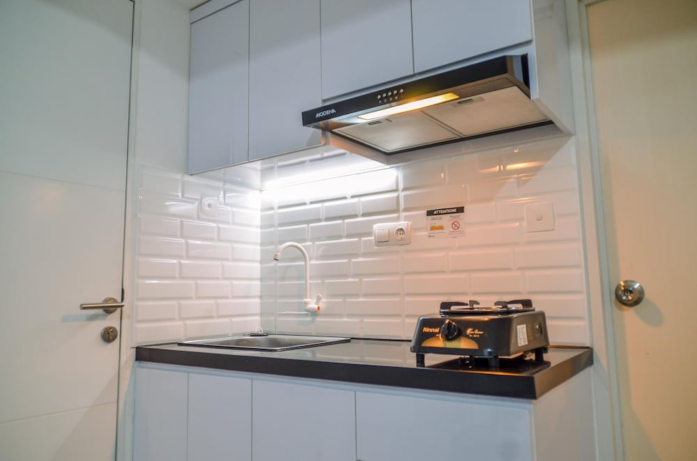 minimalist studio room at urbantown serpong apartment