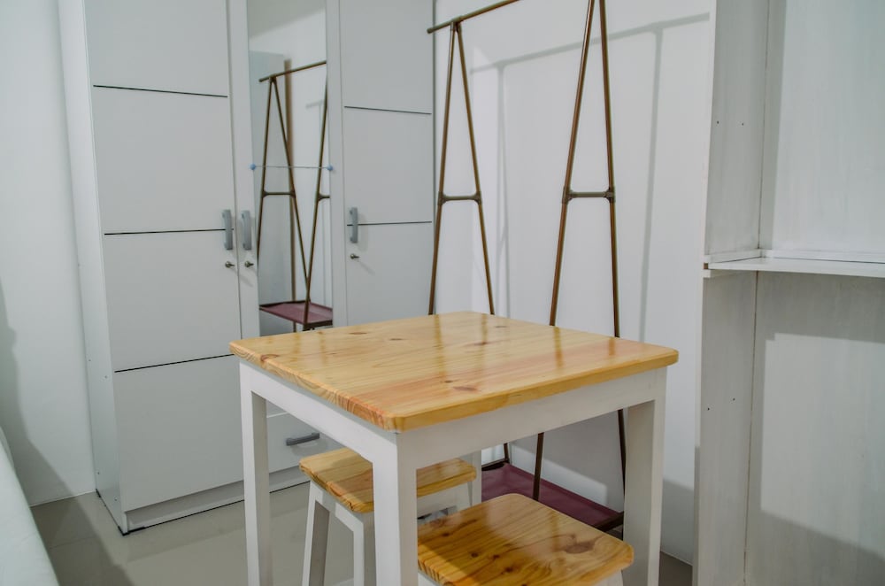 minimalist studio room at urbantown serpong apartment