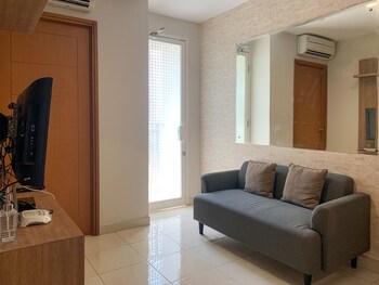 comfort and tidy 2br at cinere bellevue suites apartment