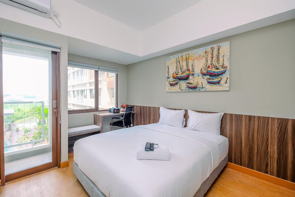 comfortable pool view studio room at gateway park lrt city bekasi apartment
