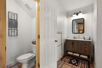 new luxury home with fire pit and hill country views