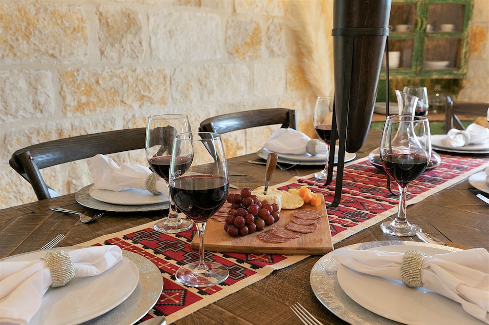 new luxury home with fire pit and hill country views