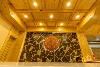 rustic wood guest house