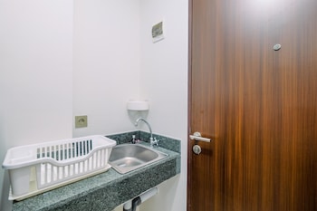 comfy and modern studio transpark cibubur apartment