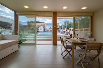 modular bungalows with heated pool artemis greece